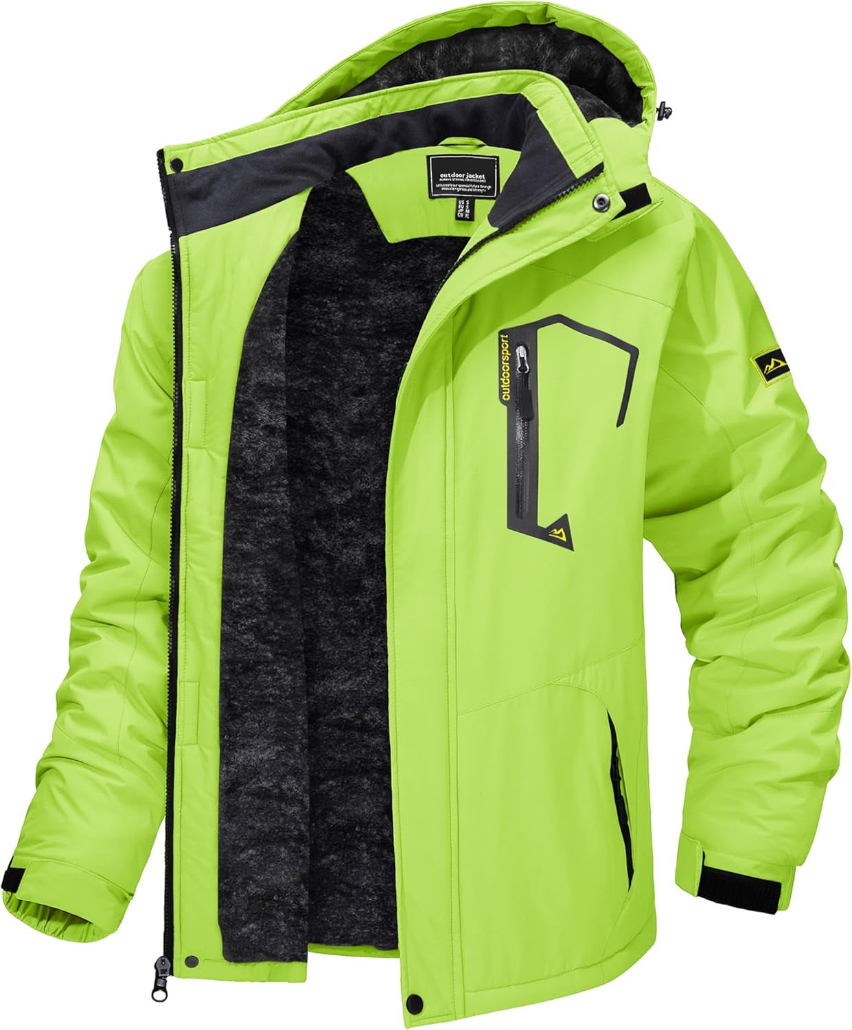 Men'S Winter Skiing Jackets Water Resistant Fleece Coats Insulated Thermal Snowboard Jacket Parka Raincoat with Hood