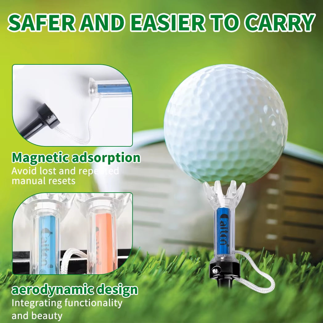 5PCS Magnetic Plastic Golf Tee Set, 360° Bounce, 3 Sizes – Premium Golf Accessories to Improve Accuracy and Performance
