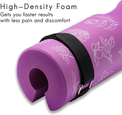 Squat Pad Barbell Pad for Hip Thrust, Shoulder&Neck Support Weight Bar Pad for Olympic or Standard Bars with Straps