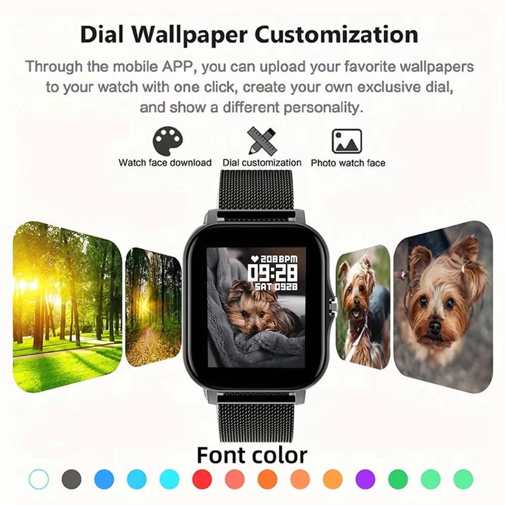 2025 New Smart Watch Bluetooth Talk Full Touch Screen Heart Rate Monitor Sports Fitness Smart Watch Men Women Gift