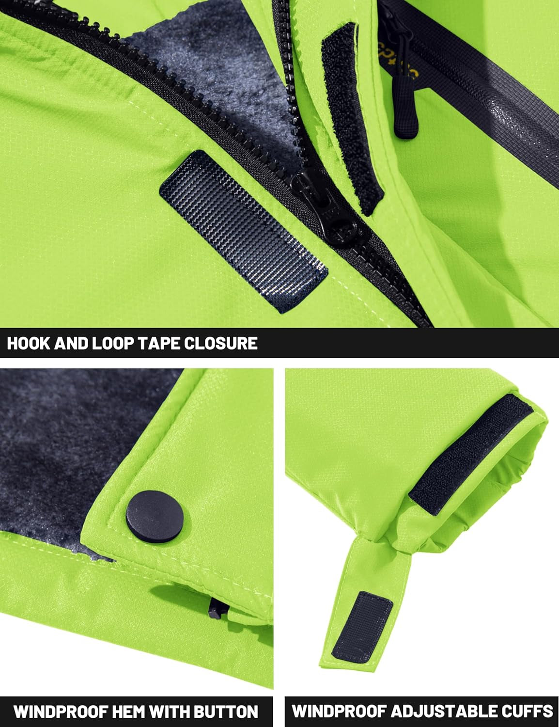 Men'S Winter Skiing Jackets Water Resistant Fleece Coats Insulated Thermal Snowboard Jacket Parka Raincoat with Hood