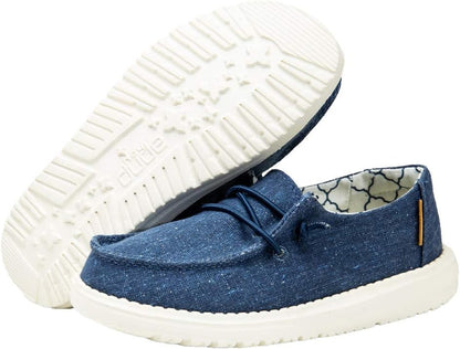 Girl'S Wendy Youth Linen Grey Multiple | Girl’S Shoes | Girl’S Lace up Loafers | Comfortable & Light-Weight