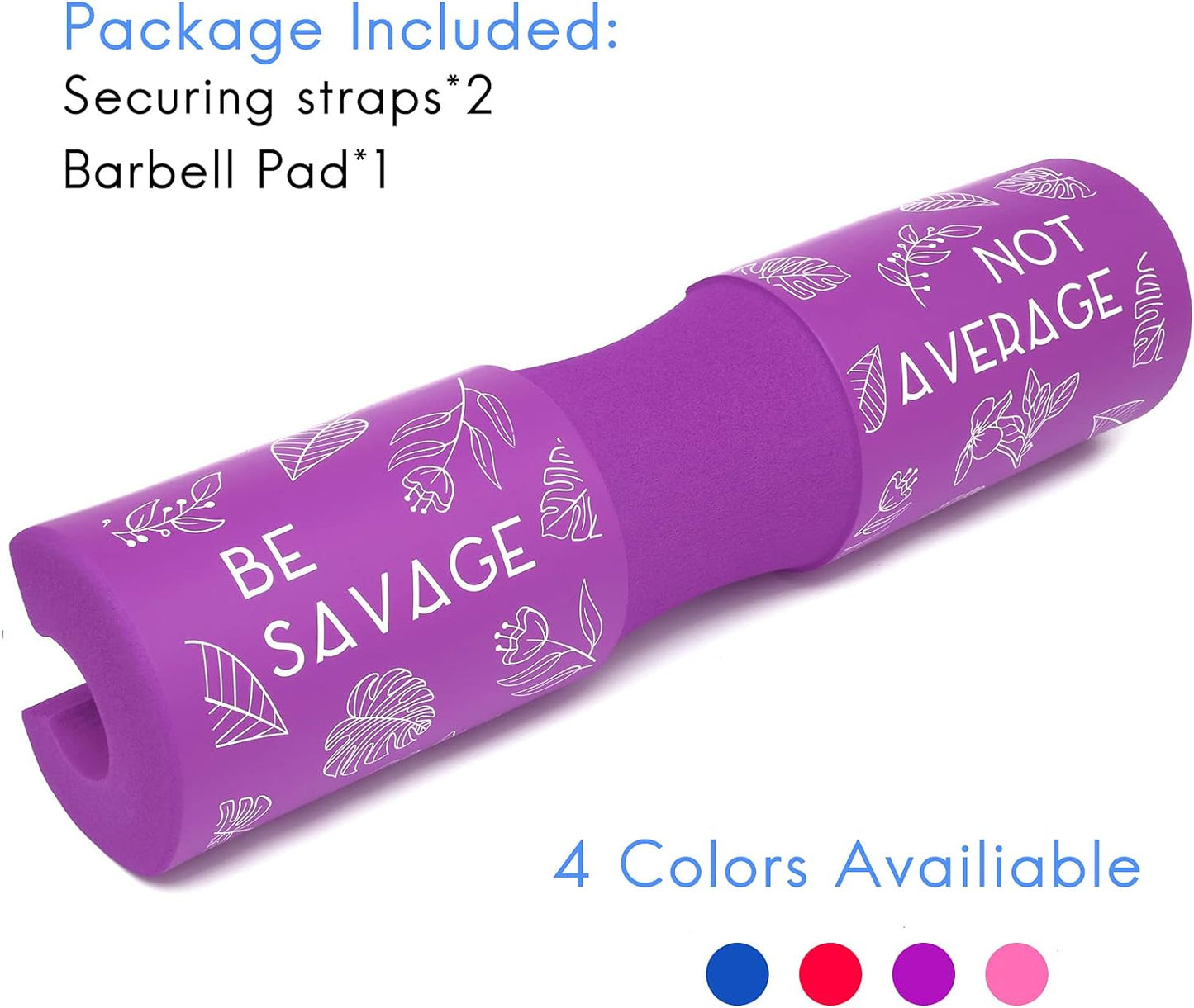 Squat Pad Barbell Pad for Hip Thrust, Shoulder&Neck Support Weight Bar Pad for Olympic or Standard Bars with Straps