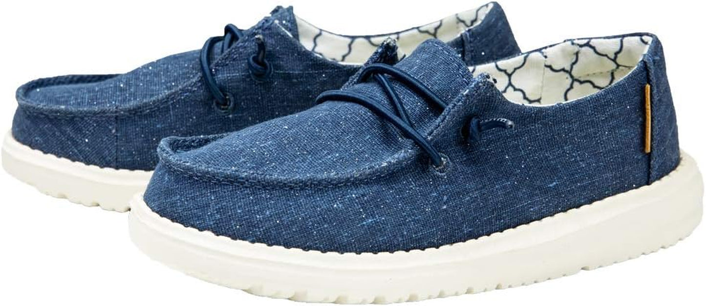 Girl'S Wendy Youth Linen Grey Multiple | Girl’S Shoes | Girl’S Lace up Loafers | Comfortable & Light-Weight